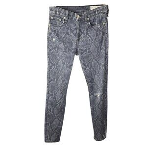 Rag & Bone Gray Snake Print Skinny Jeans Size 24